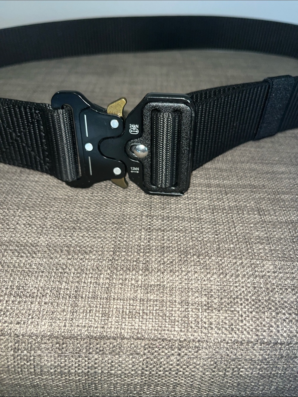 Men's Black Tactical Webbing Belt with Quick-Release Buckle